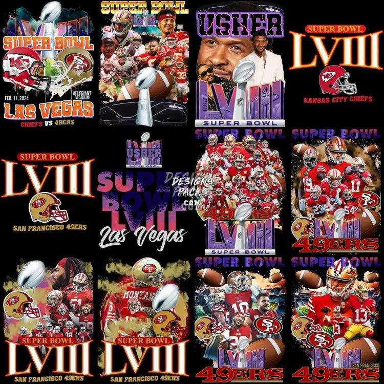 45 Superbowl 2024 Football Chiefs Vs 49Ers Designs Bundle Png + Psd