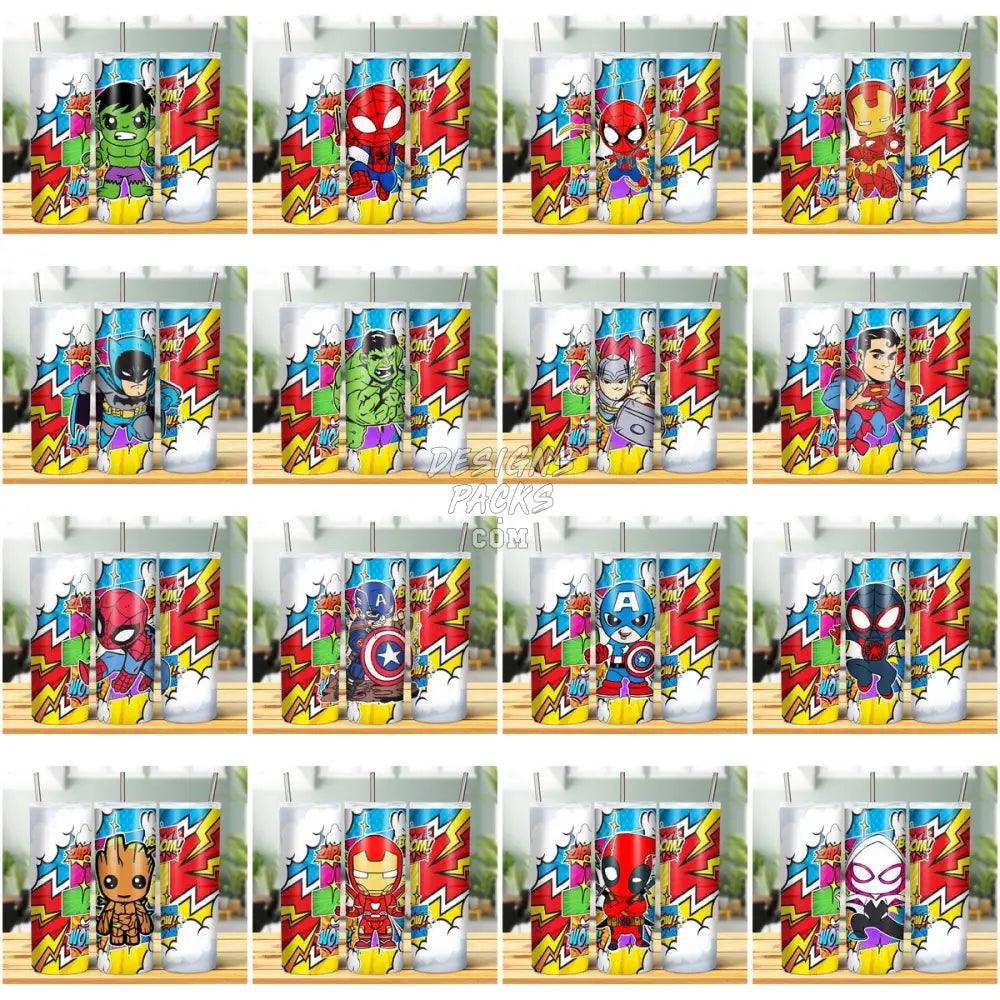 45 Superheroes Comics 2 Tumbler Wrap Bundle Jpg