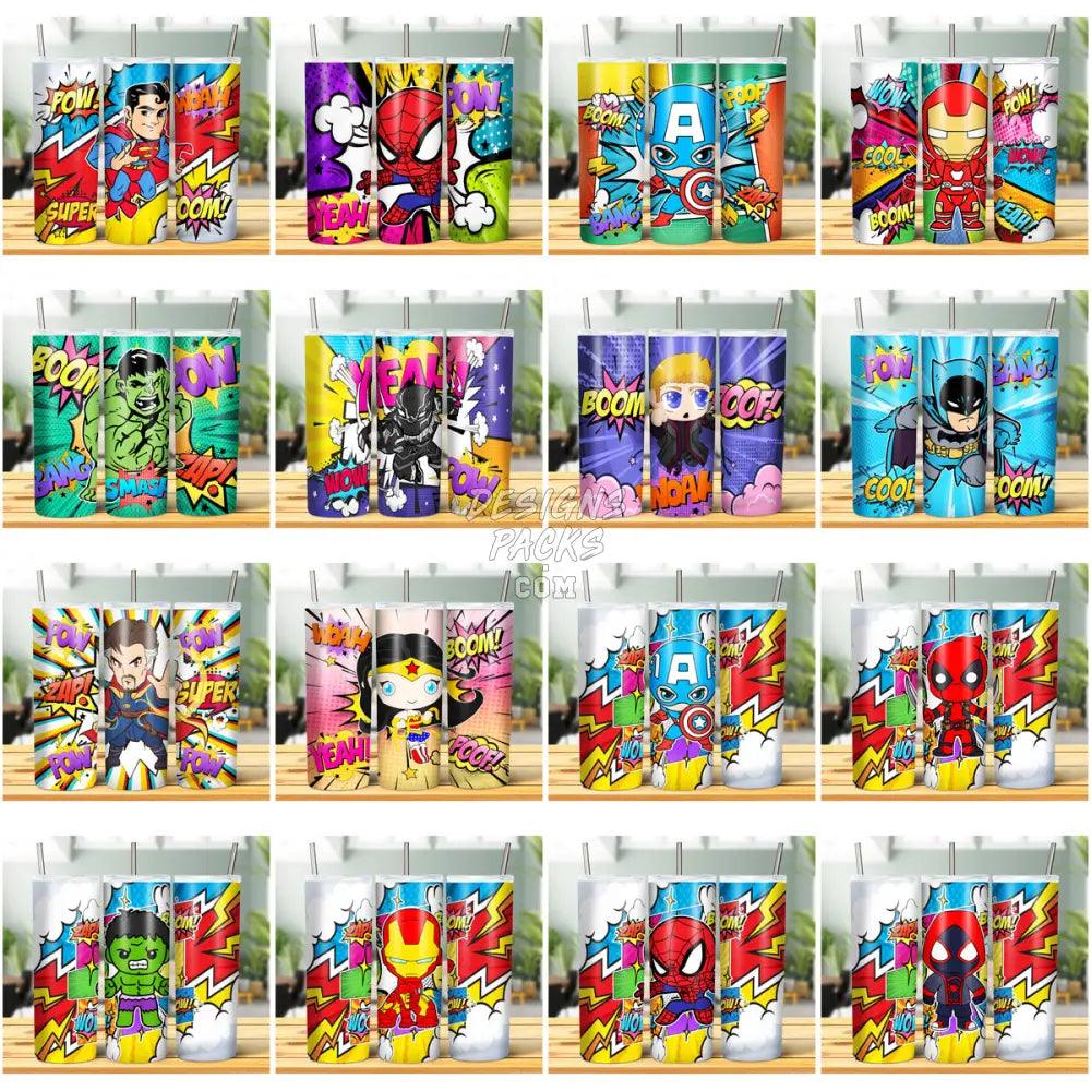 45 Superheroes Comics 2 Tumbler Wrap Bundle Jpg