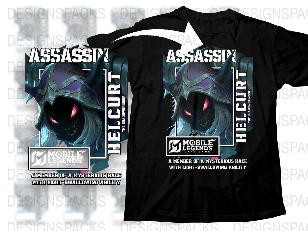 Assassin Hellcourt T-Shirt, Mobile Legends Game Inspired, Men's Graphic Tee, Gaming Apparel, Unique Fantasy Character Shirt