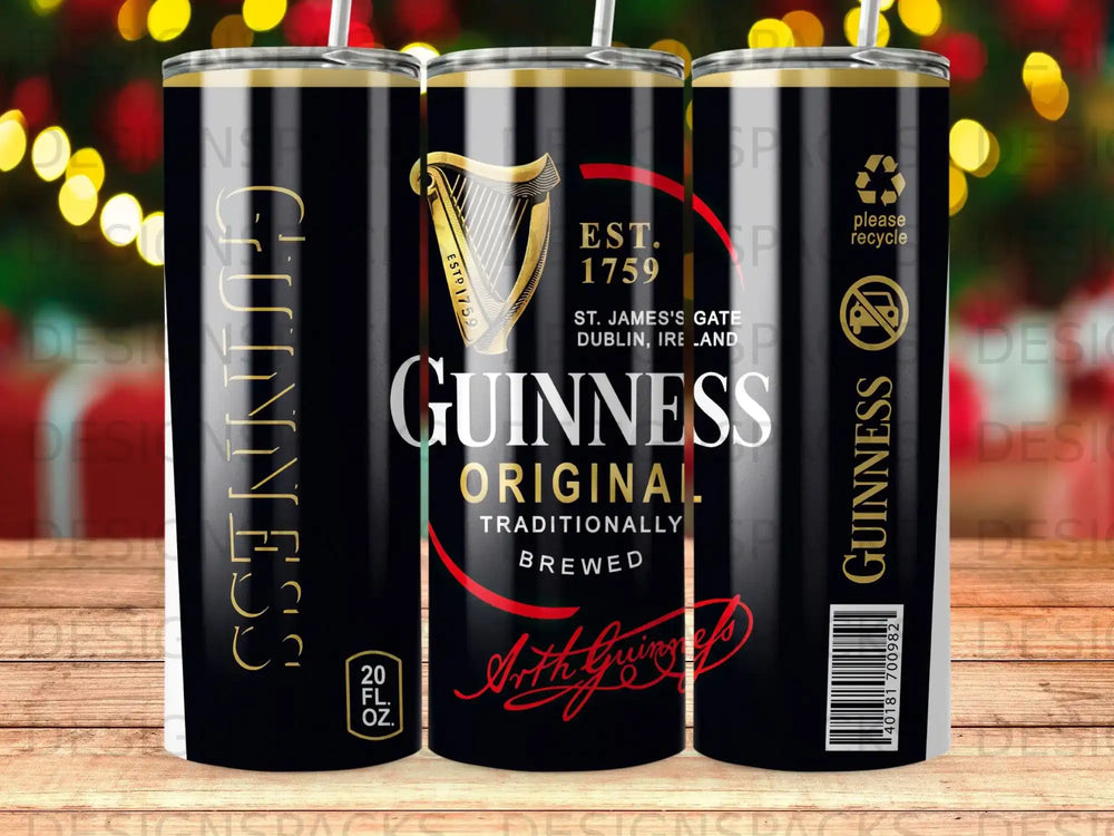Guinness Original stout 20 fl. oz. tumbler with harp logo and "Est. 1759" text.