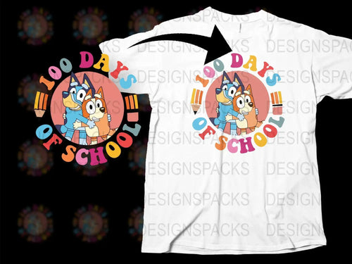 Kids 100 Days of School T-Shirt, Cartoon Fox Celebration Tee, Colorful School Milestone Shirt