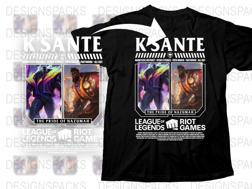 League of Legends K'Sante T-Shirt, Unisex Graphic Tee, The Pride of Nazumah Design, Gamer Apparel