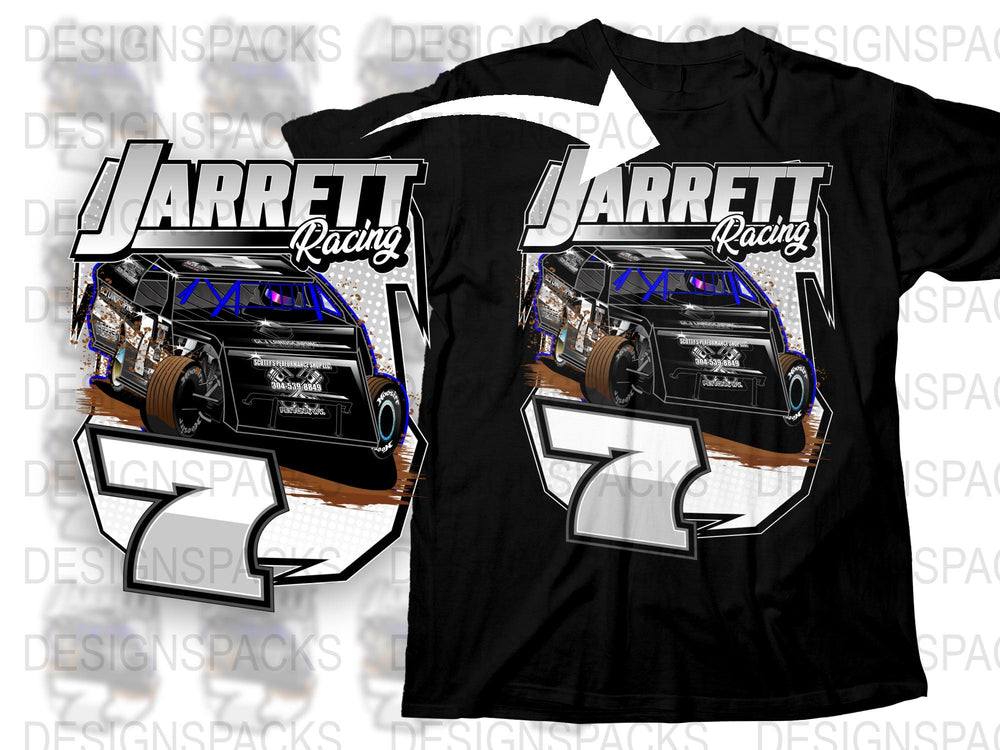 Jarrett Racing Graphic T-Shirt, Motorsport Car Design Tee, Men's Casual Sports Shirt, Racing Enthusiast Gift