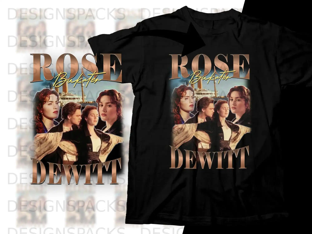 T-shirt featuring a collage of Rose DeWitt Bukater from Titanic.