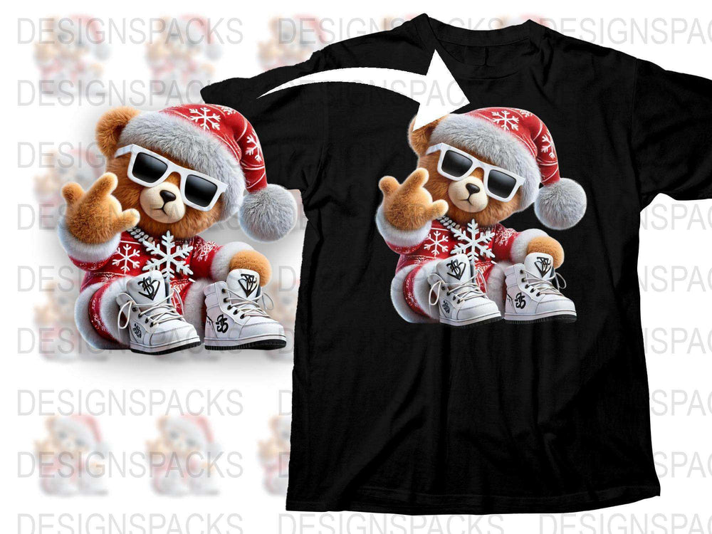Cool Teddy Bear DJ T-Shirt, Hip Hop Bear with Sunglasses and Headphones, Urban Streetwear, Graphic Tee for Men and Women