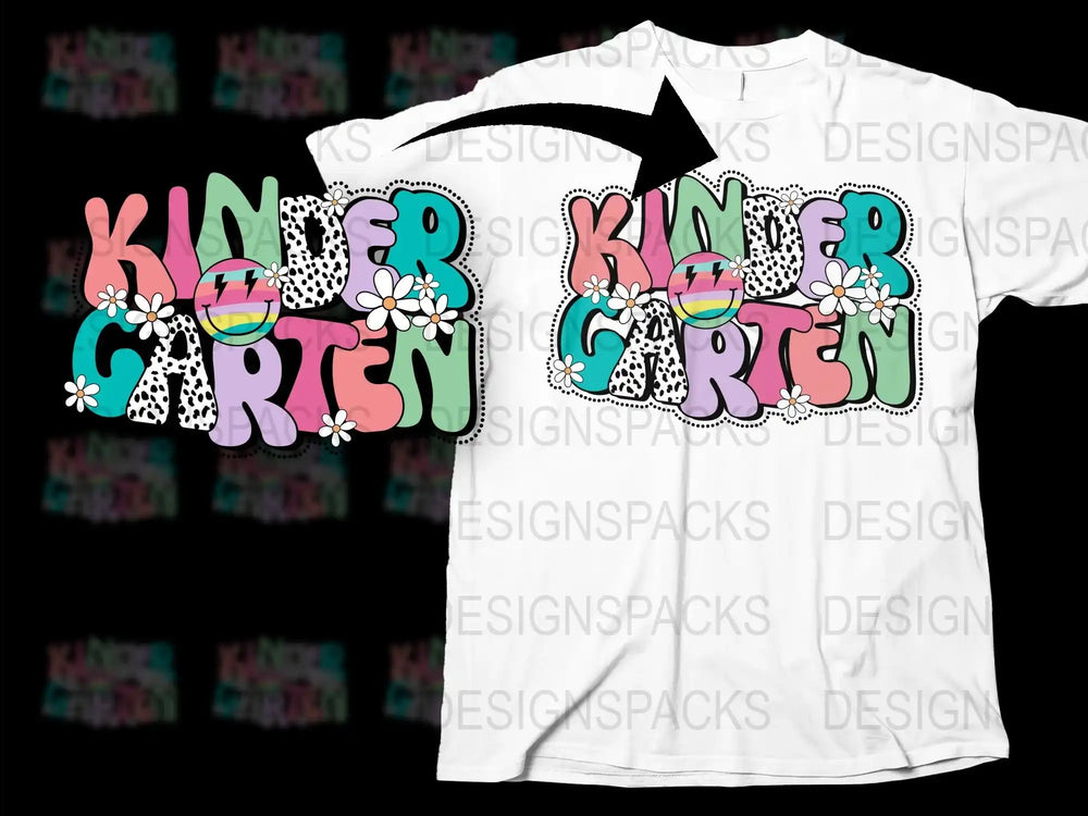 Colorful Kindergarten Teacher T-Shirt, Floral Pattern, Cute Teacher Appreciation Gift, Trendy Educator Tee