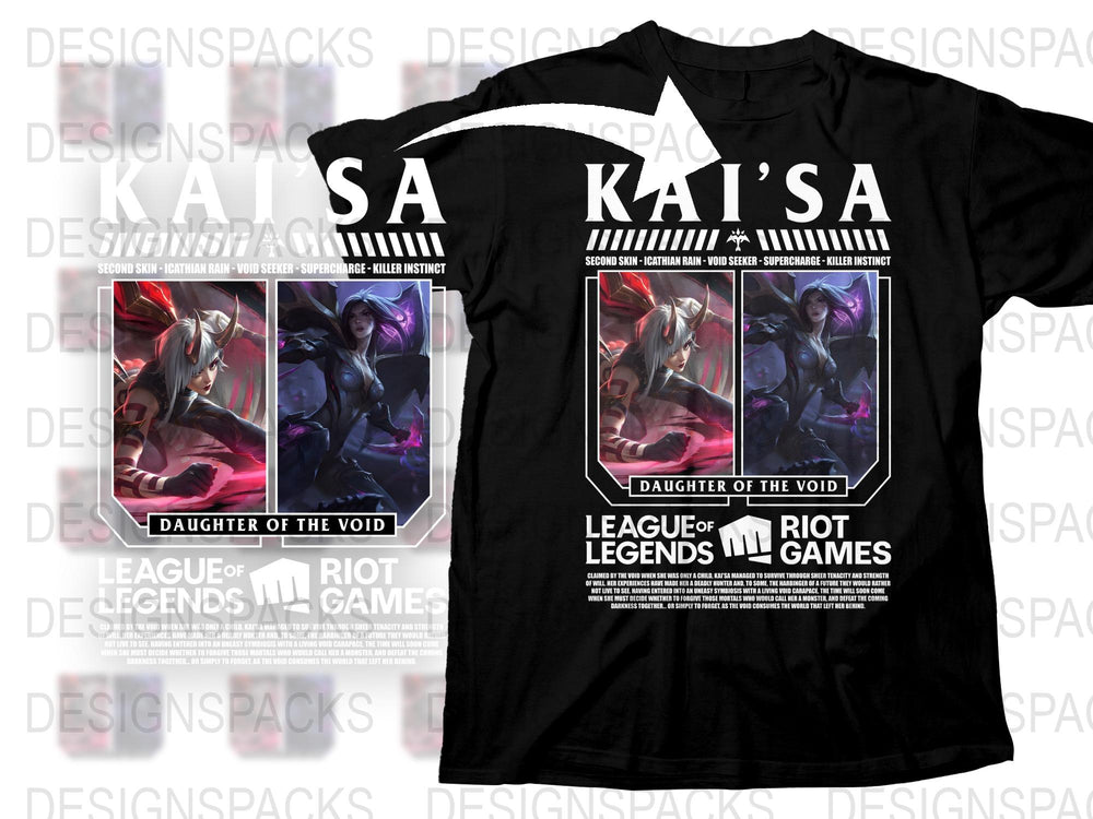 League of Legends Kai'Sa T-Shirt, Daughter of the Void Graphic Tee, Gaming Apparel, Riot Games Merchandise
