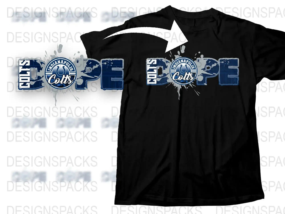 Sports Team T-Shirt, Black Graphic Tee, Cool Colts Fan Apparel, Unisex Adult Clothing