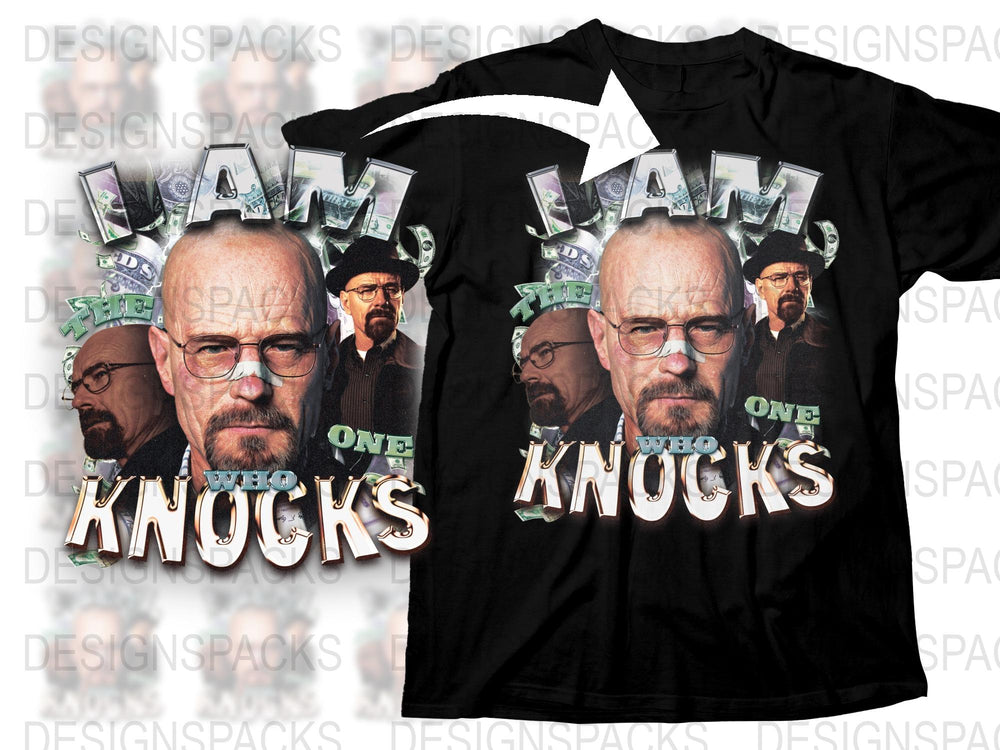 Breaking Bad Inspired T-Shirt, Heisenberg Graphic Tee, I Am the One Who Knocks, Men's Fashion, TV Show Merchandise