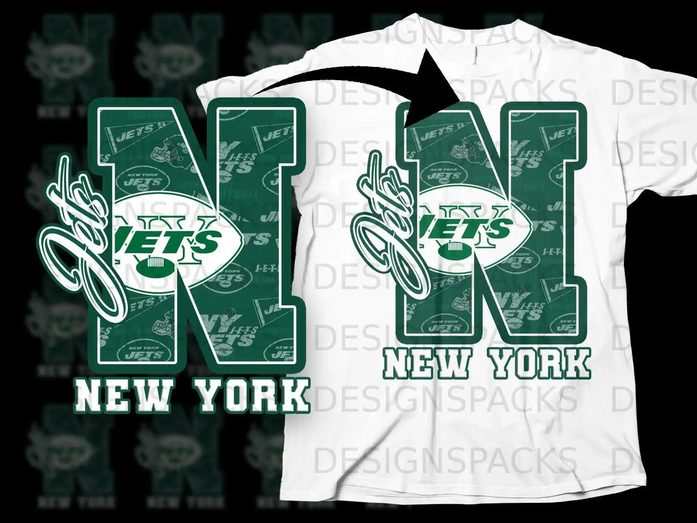 New York Jets N Logo Design T-shirt