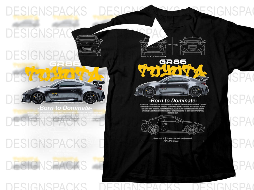 Toyota Supra T-Shirt, Car Enthusiast Gift, JDM Car Tee, Born to Dominate Graphic Shirt