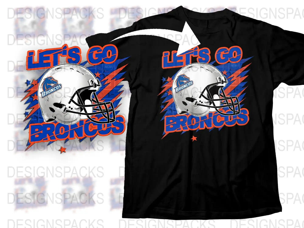Denver Broncos Graphic T-Shirt, Football Team Fan Apparel, Black Unisex Tee with Helmet Design