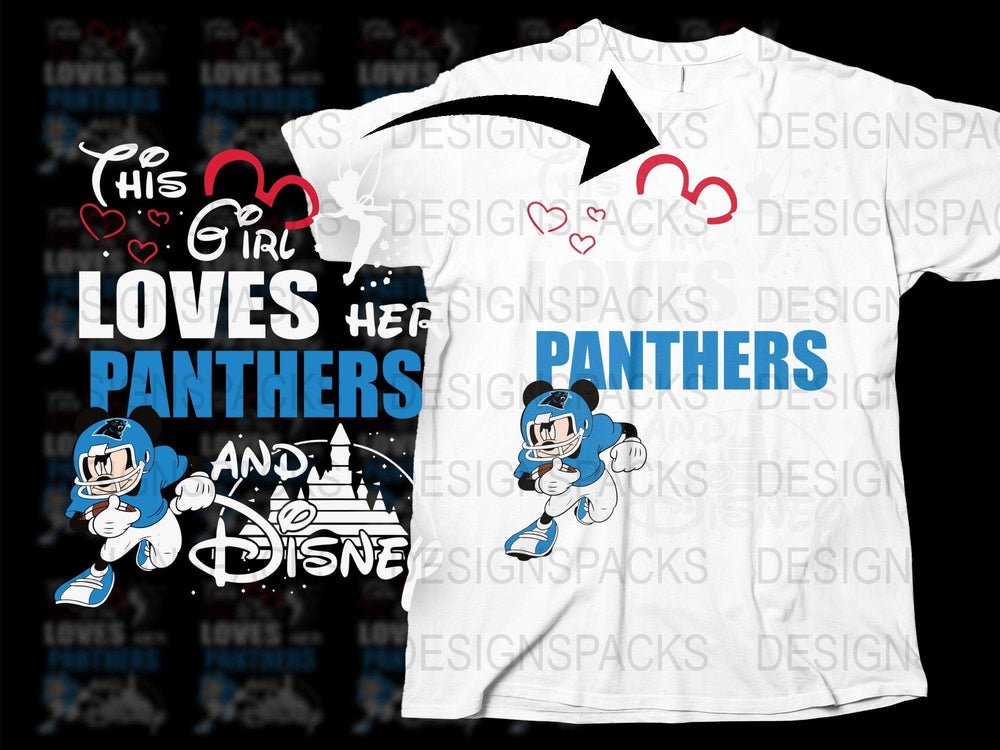 His and Hers Matching Panthers Disney T-Shirts, Couples Graphic Tee, Love Themed Casual Wear