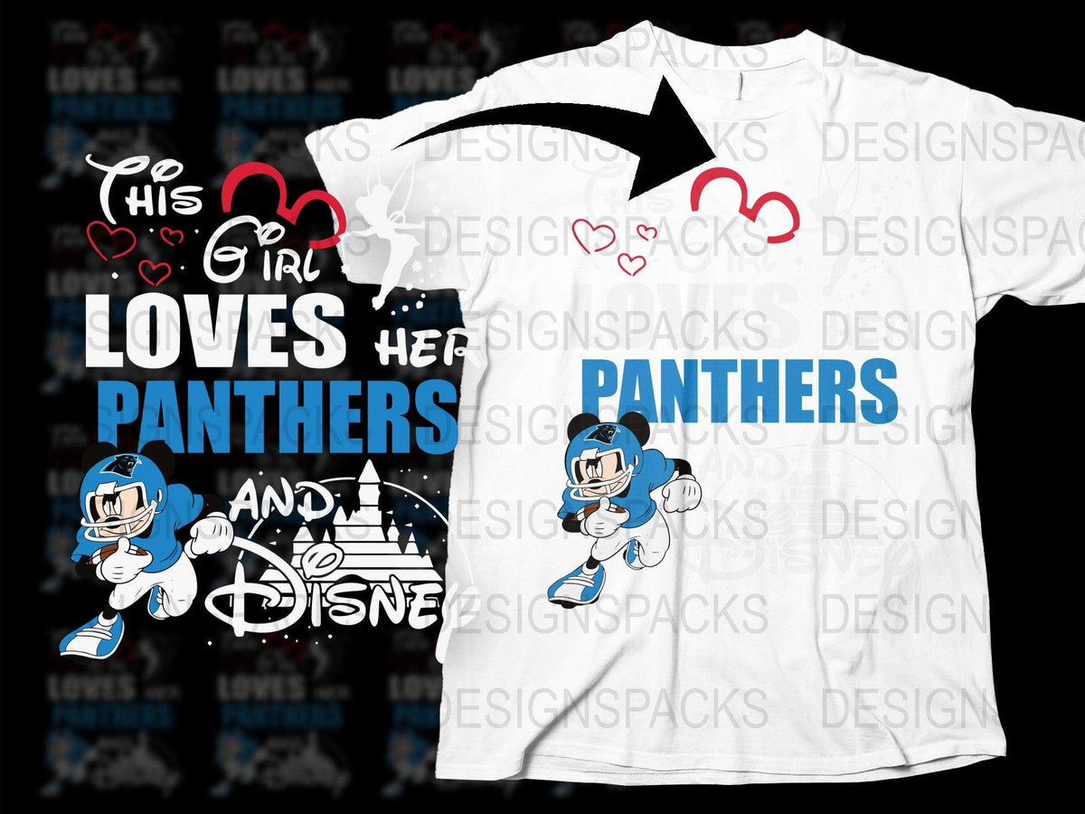 His and Hers Matching Panthers Disney T-Shirts, Couples Graphic Tee, Love Themed Casual Wear