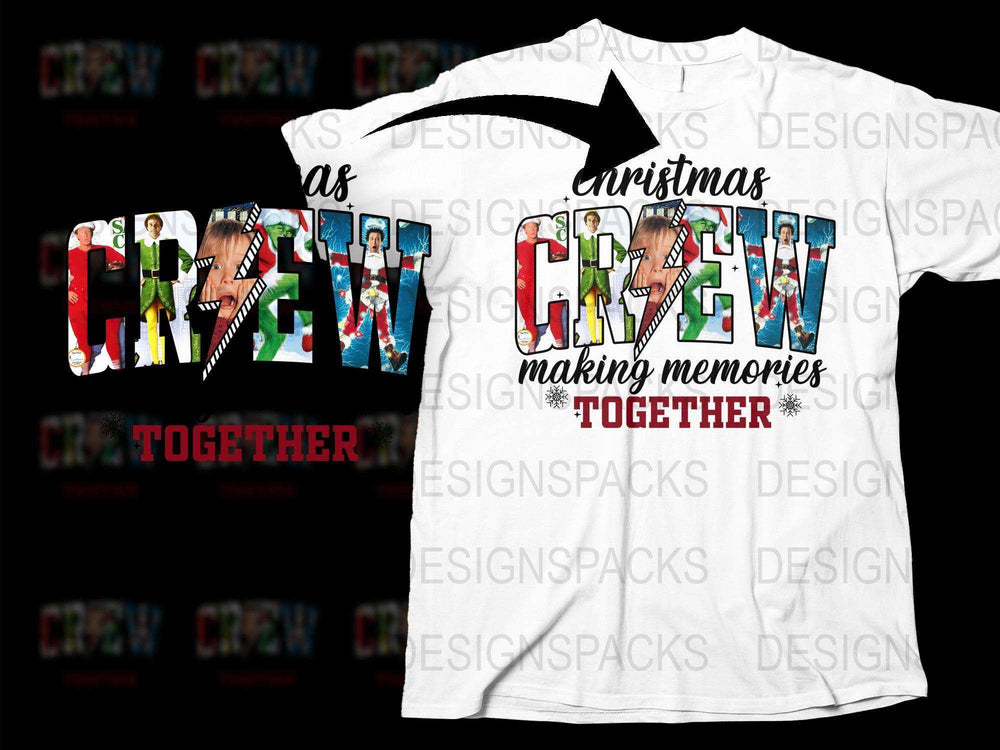 Christmas Crew T-Shirt, Family Matching Holiday Tee, Festive Group Outfit, Memory Making Xmas Top