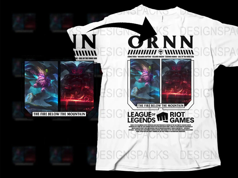 League of Legends Graphic T-Shirt, Fire Below the Mountain Design, Gamer Apparel, Riot Games Merchandise