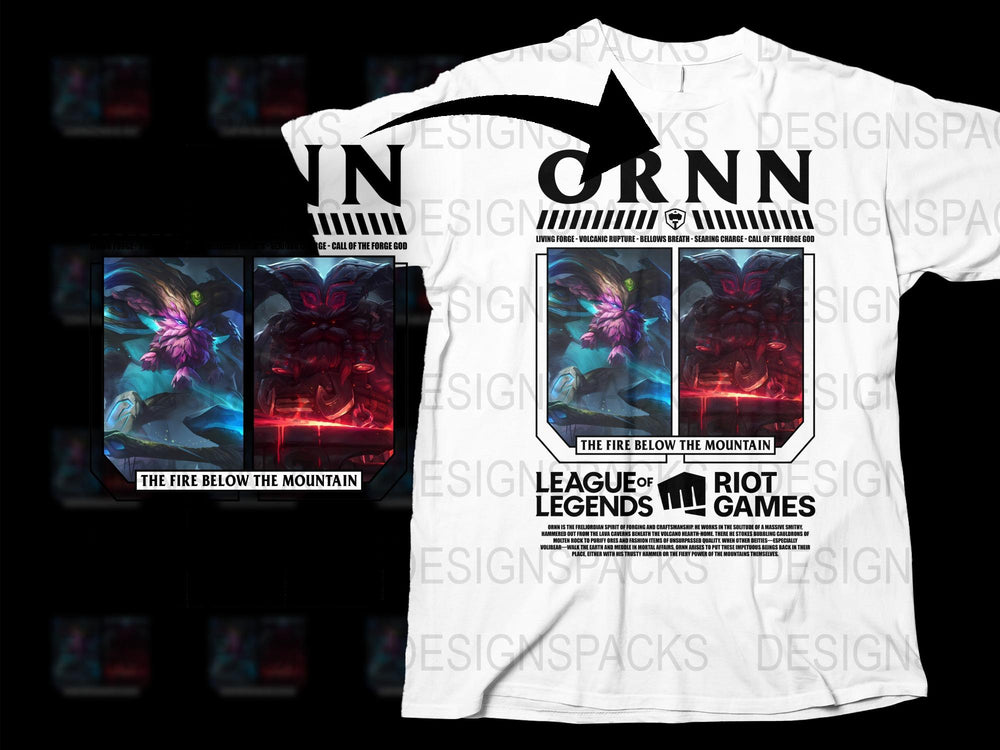 League of Legends Graphic T-Shirt, Fire Below the Mountain Design, Gamer Apparel, Riot Games Merchandise