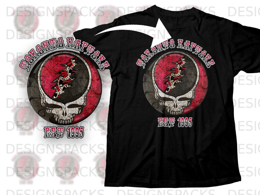 Toronto Raptors Skull Est 1995 Graphic T-Shirt