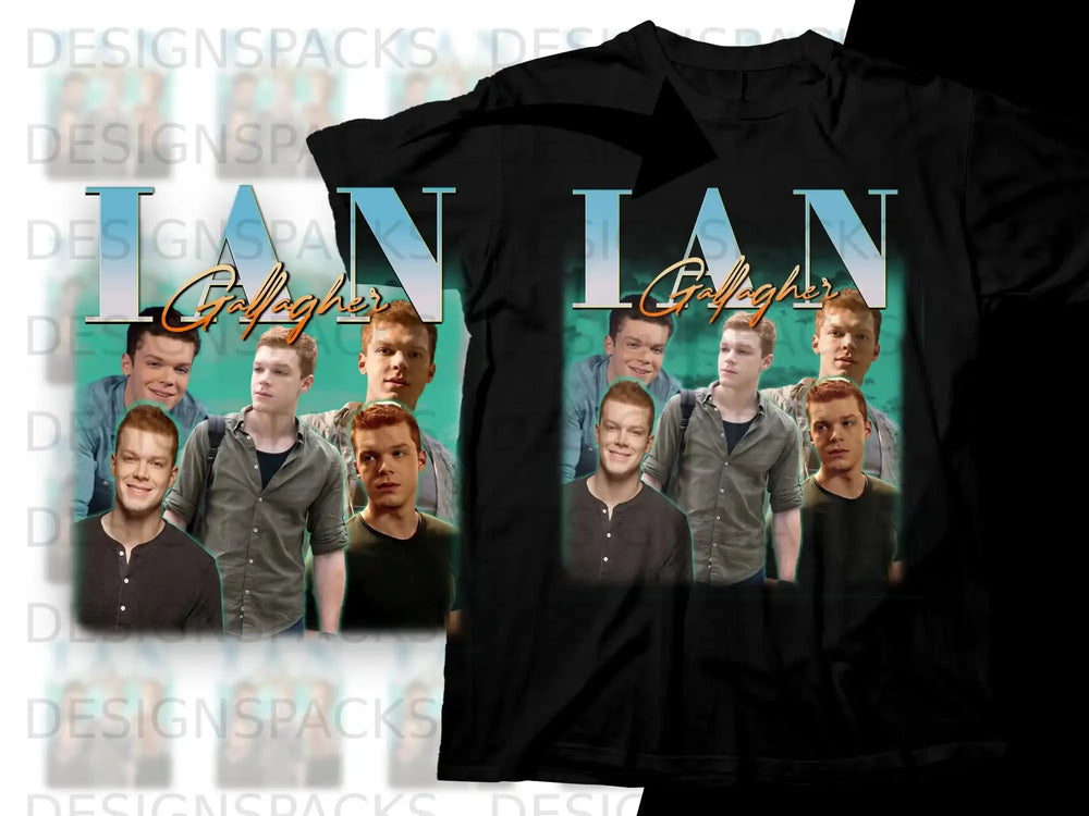 T-shirt with collage of Ian Gallagher from Shameless.