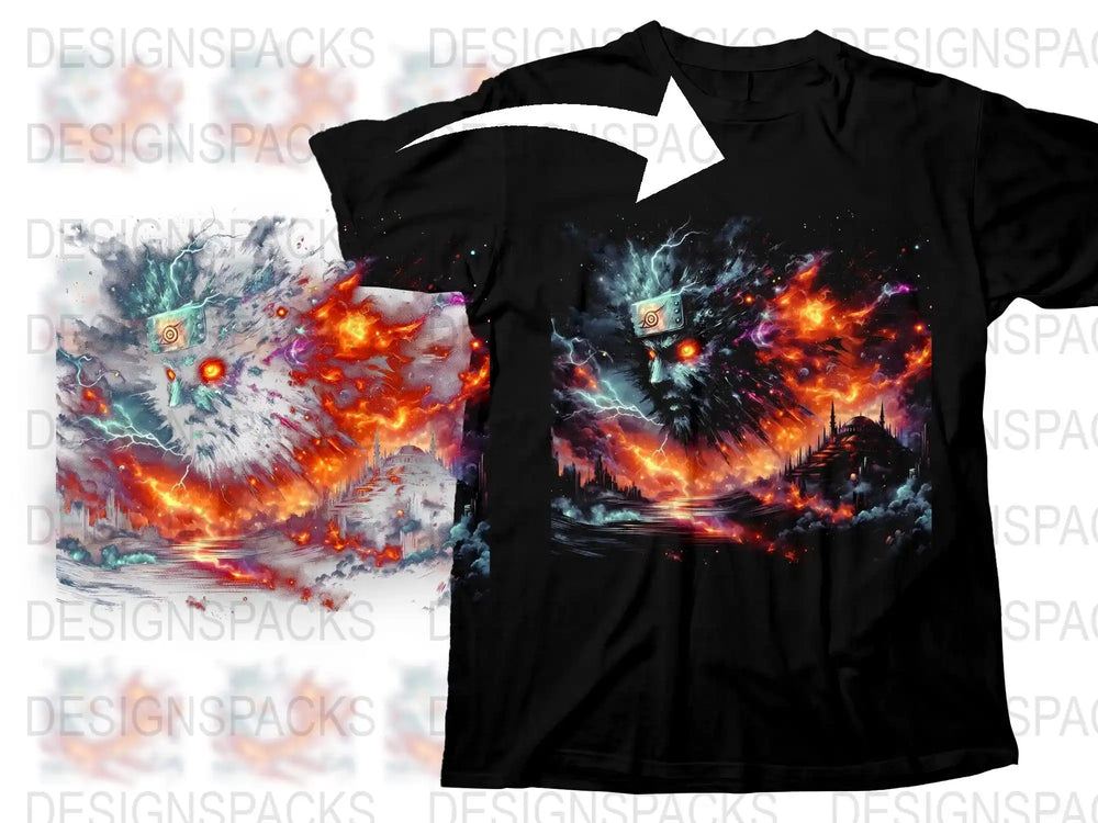 Men's Graphic T-Shirt with Cosmic Wolf Design, Vibrant Galaxy Print, Fantasy Art Clothing, Unique Space Themed Apparel