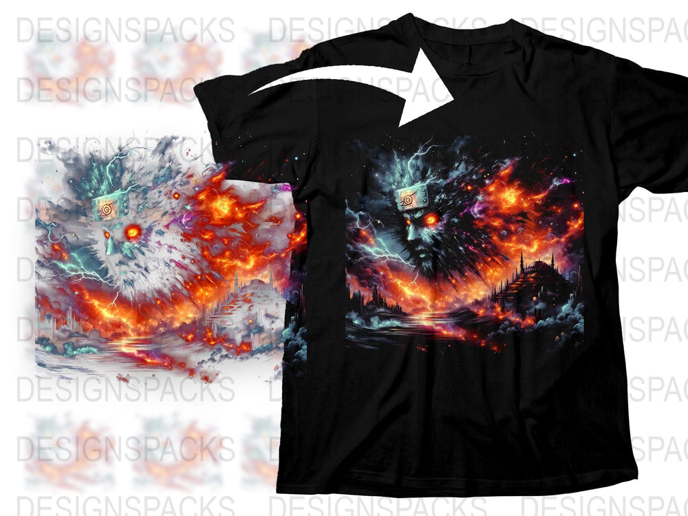Men's Graphic T-Shirt with Cosmic Wolf Design, Vibrant Galaxy Print, Fantasy Art Clothing, Unique Space Themed Apparel
