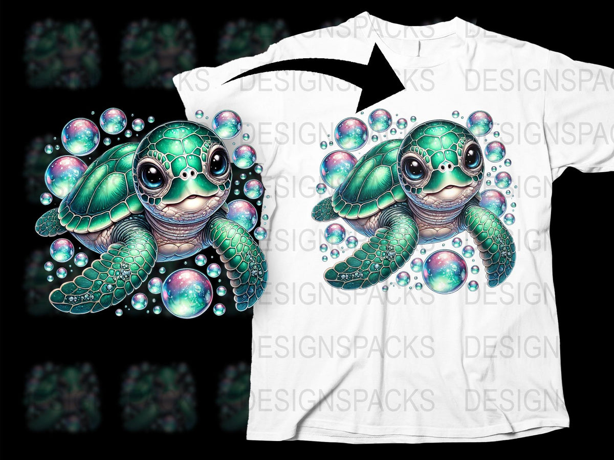Colorful Sea Turtle T-Shirt, Ocean Animal Graphic Tee, Unisex Adult Clothing, Nature Inspired Design