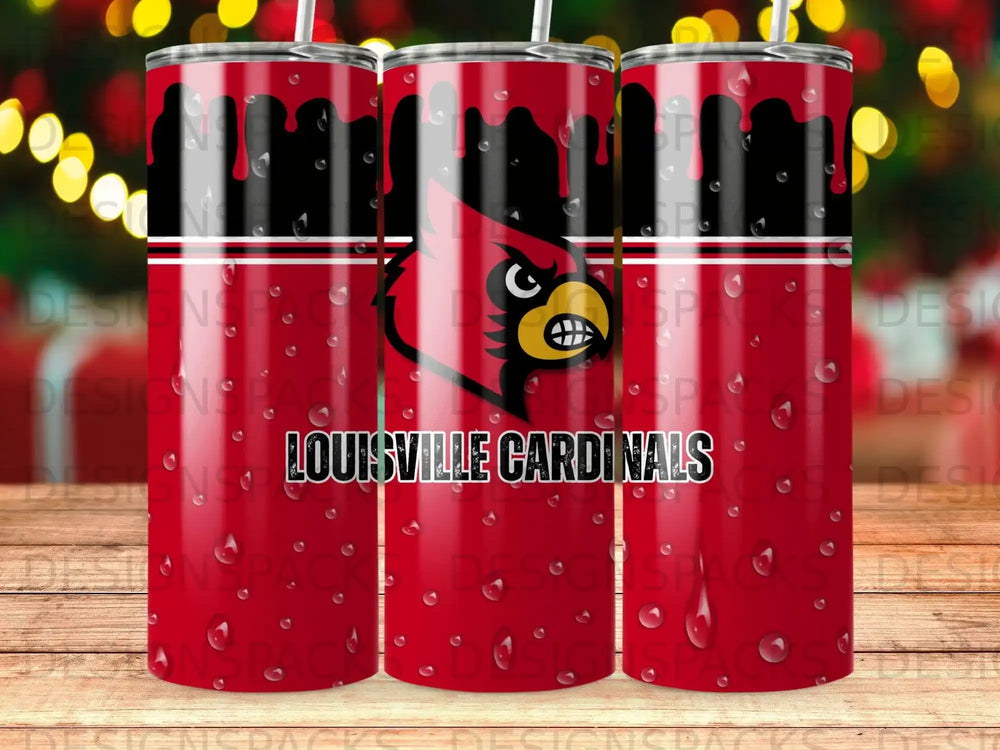 Louisville Cardinals Red Black Dripping Design Tumbler product type