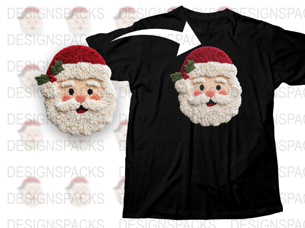 Festive Santa Claus Face T-Shirt, Christmas Holiday Apparel, Cozy Winter Fashion, Unisex Gift Idea