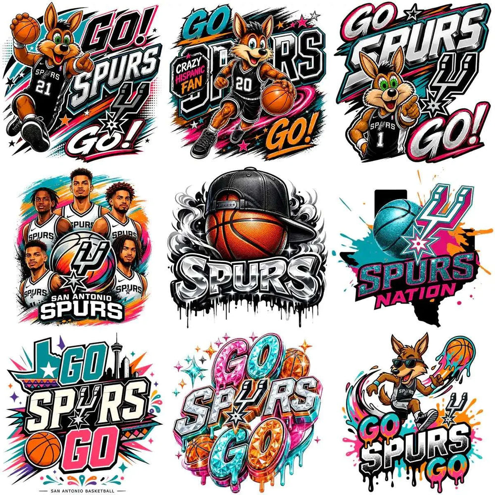 46 Basketball Spurs San Antonio Fan Team Designs Bundle PNG