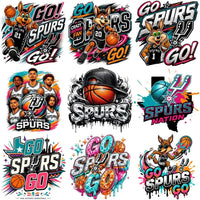 Load image into Gallery viewer, 46 Basketball Spurs San Antonio Fan Team Designs Bundle PNG
