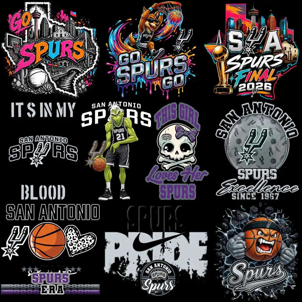 46 Basketball Spurs San Antonio Fan Team Designs Bundle PNG