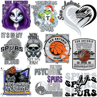 Load image into Gallery viewer, 46 Basketball Spurs San Antonio Fan Team Designs Bundle PNG

