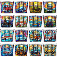 Load image into Gallery viewer, 46 Job Vehicles Stained Glass Tumbler Wrap Bundle Jpg

