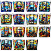 Load image into Gallery viewer, 46 Job Vehicles Stained Glass Tumbler Wrap Bundle Jpg
