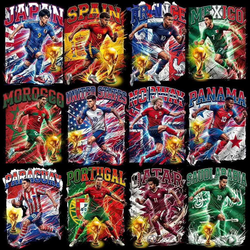 46 Soccer World Cup 2026 Players Teams Football Designs Bundle PNG