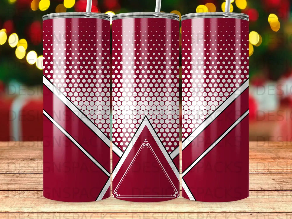 Maroon White Dots Geometric Triangle Frame Tumbler product type