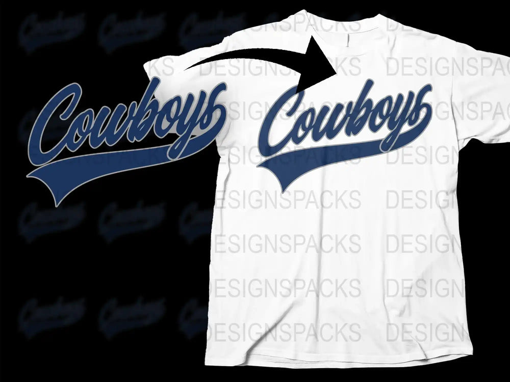 Vintage Cowboys T-Shirt, Classic Blue Sports Team Tee, Retro Graphic Shirt for Fans