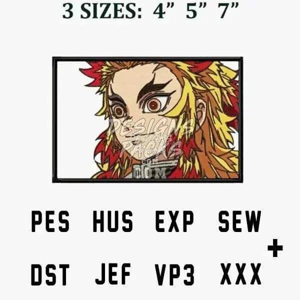 Kyojuro Rengoku Anime Embroidery Design