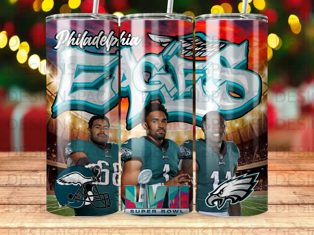 Philadelphia Eagles Super Bowl XXXIX team photo with Lombardi Trophy.