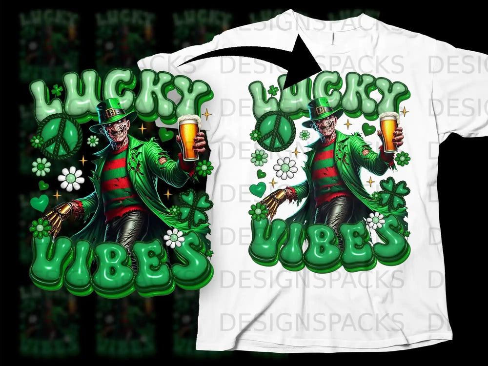 Lucky Vibes Freddy Krueger Leprechaun St Patty product type