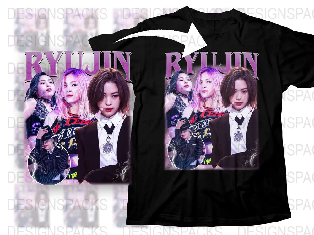 Ryujin Fan T-Shirt, K-Pop Idol Graphic Tee, Unisex Pop Music Star Shirt, Trendy Concert Merchandise, Youthful Fashion Apparel