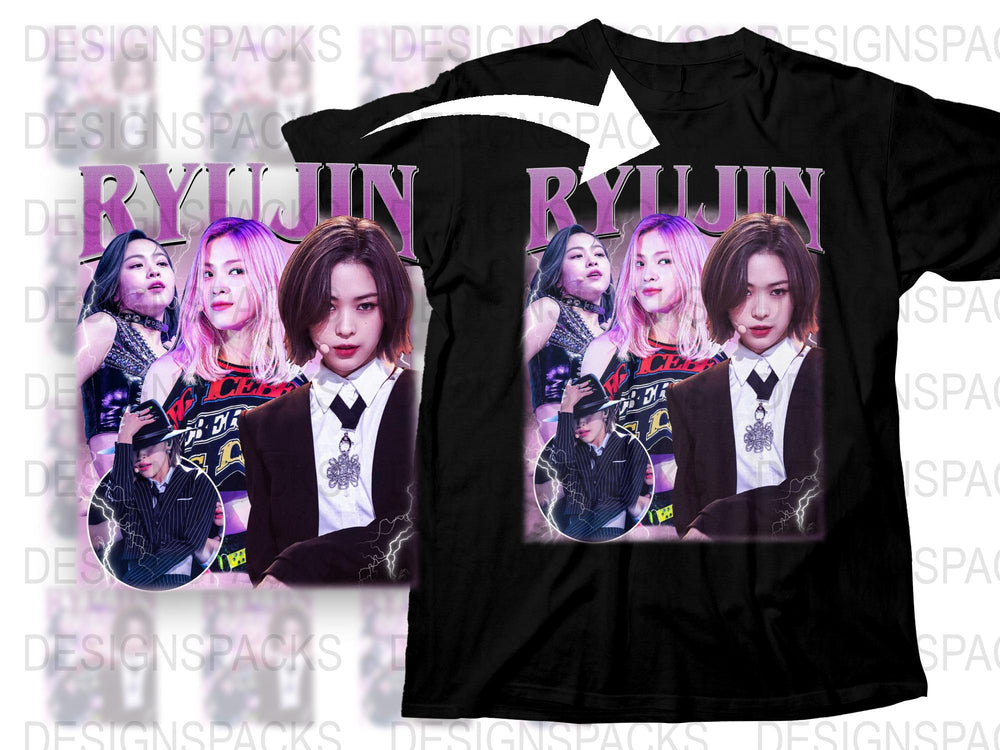 Ryujin Fan T-Shirt, K-Pop Idol Graphic Tee, Unisex Pop Music Star Shirt, Trendy Concert Merchandise, Youthful Fashion Apparel