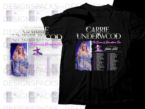 Carrie Underwood and Jimmie Allen Denim & Rhinestones Tour dates poster.