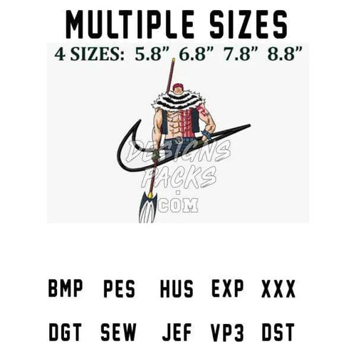 Charlotte Katakuri One Piece Swoosh Sport Anime Embroidery Design
