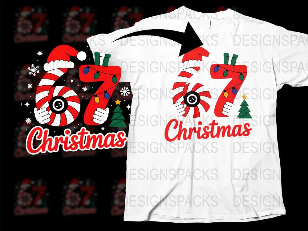 Festive Christmas T-Shirt with Candy Cane and Snowman Design, Holiday Apparel, Unisex Adult Clothing