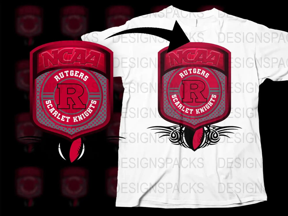 Rutgers Scarlet Knights T-Shirt, NCAA College Sports Team, Red and White Graphic Tee