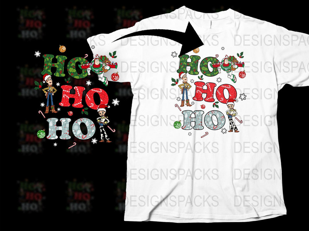 Festive Christmas T-Shirt, Elf Graphic, Ho Ho Ho Holiday Tee, Unisex White Cotton Shirt