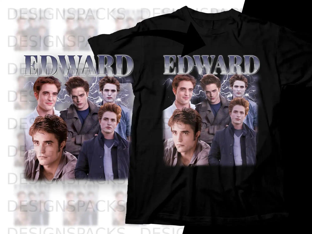 T-shirt featuring a graphic of actor Robert Pattinson as Edward Cullen.