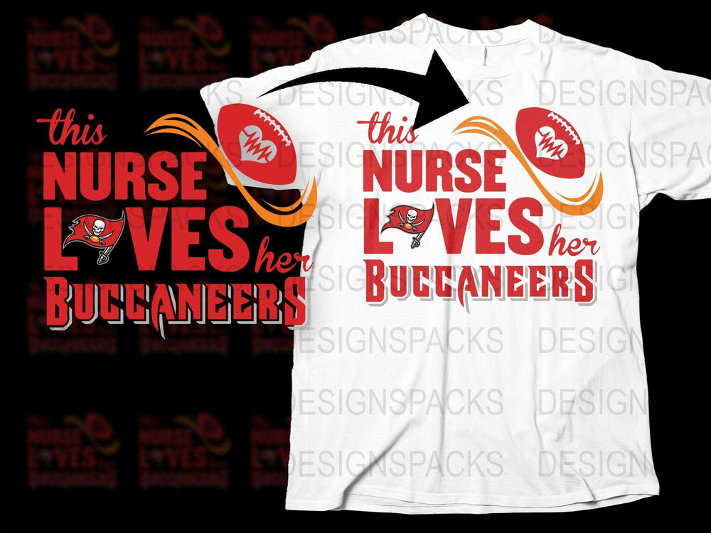 Nurse Loves Buccaneers T-Shirt, Nursing Sports Fan Tee, Tampa Bay Football Shirt, Gift for Nurses